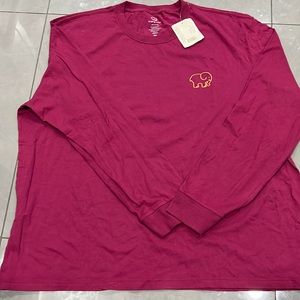 Ivory Ella long sleeve T-Shirt Burgundy NWT size 2X